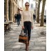 Small Snake Print Tote Bag - Brown color - BG-743BN